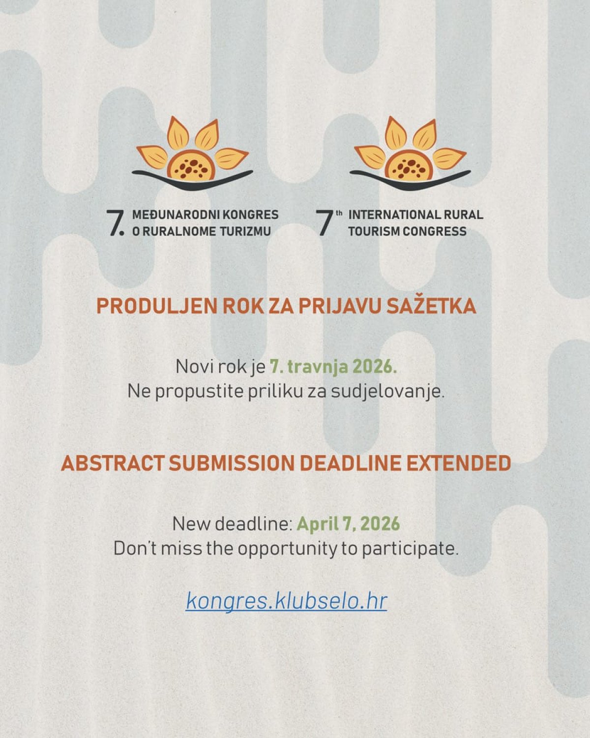  Produljen rok za prijavu sažetaka za 7. međunarodni kongres o ruralnome turizmu 